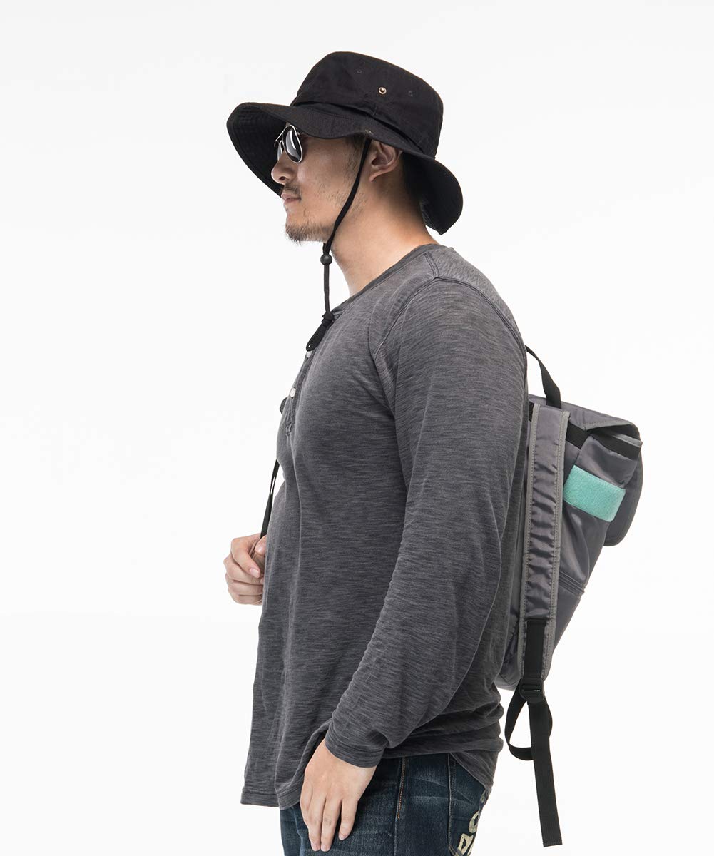 Phaiy Bucket Hat Wide Brim UV Protection Sun Hat Boonie Hats Fishing Hiking Safari Outdoor Hats for Men and Women Black