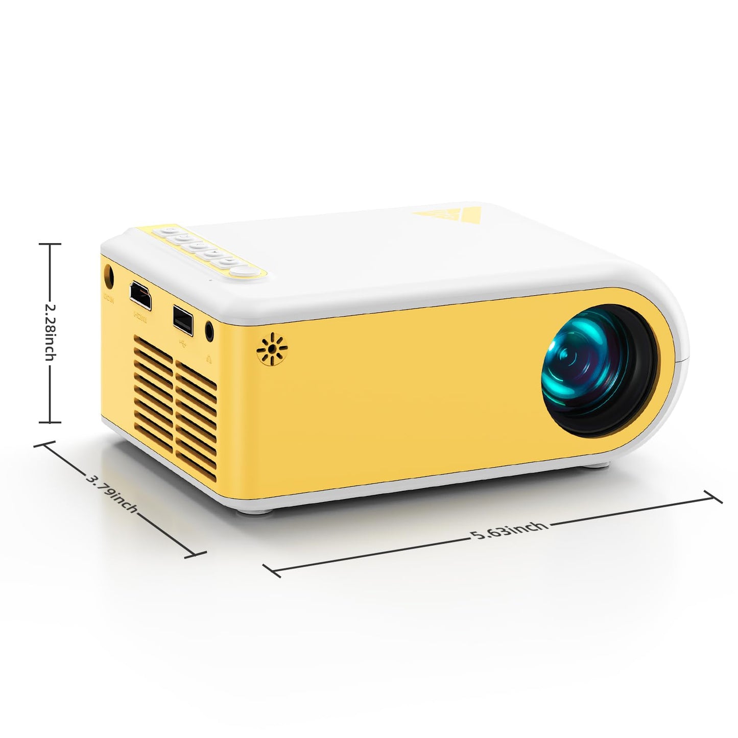 KSAN Mini Projector, Projector with WiFi and Bluetooth, Portable Movie Projector for Outdoor use, Built-in Speaker, 1080P Support Small Bedroom Video Projectors Compatible with Phone /TV Stick /PC