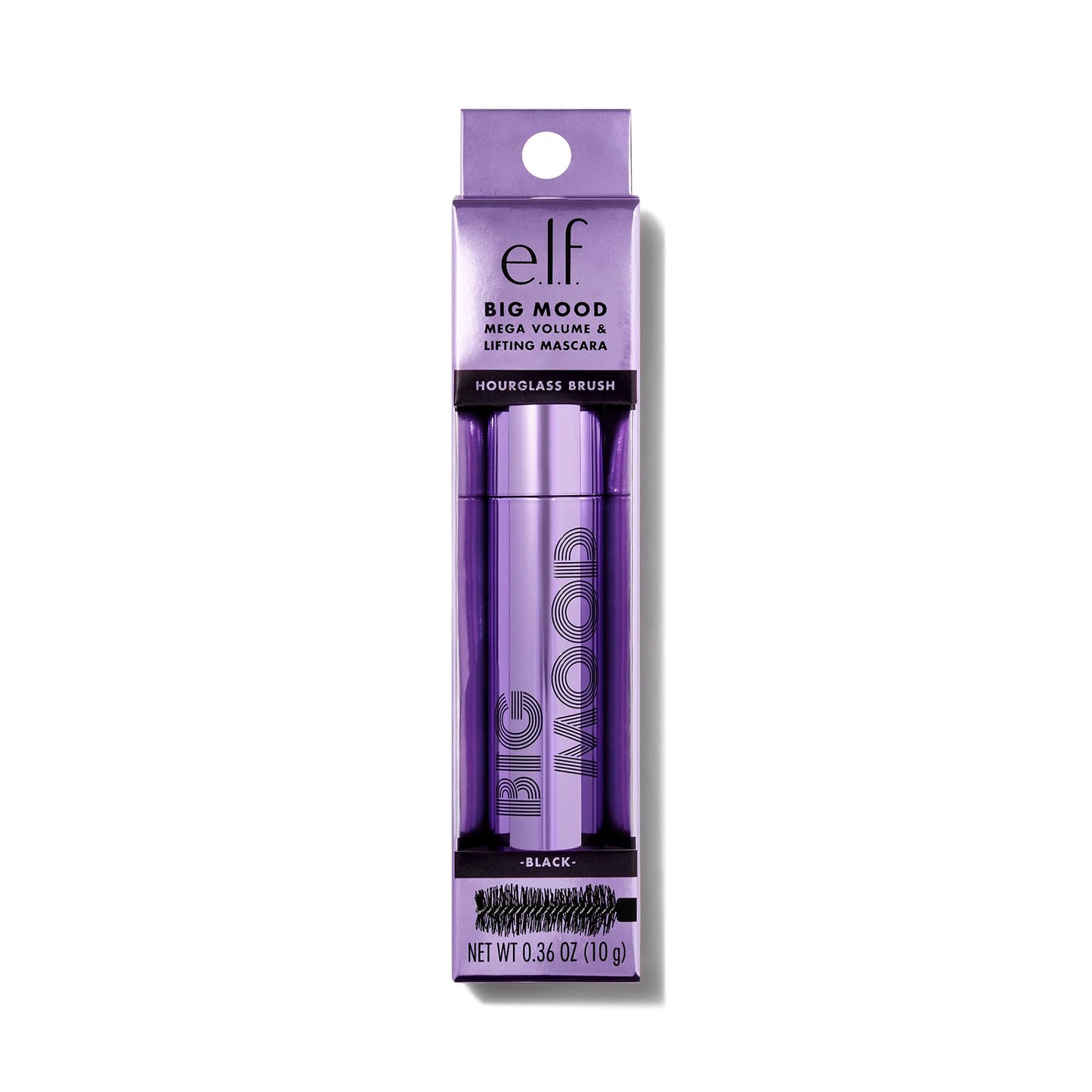 e.l.f. Big Mood Mascara, Instantly Creates Long-Lasting, Bold & Lifted, Voluminous Lashes, Infused with Jojoba Wax, Black, 0.30 fl Oz