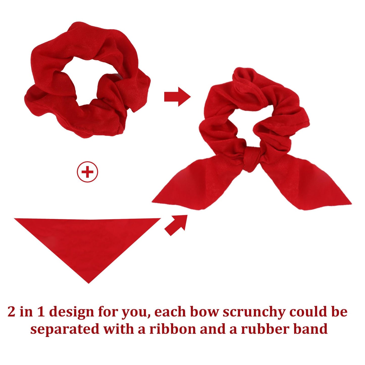 ACO-UINT 20 Pack Satin Hair Accessories for Women - Bow Scrunchies, Bunny Ear Hair Ties with Tails for Thick Hair and Girls