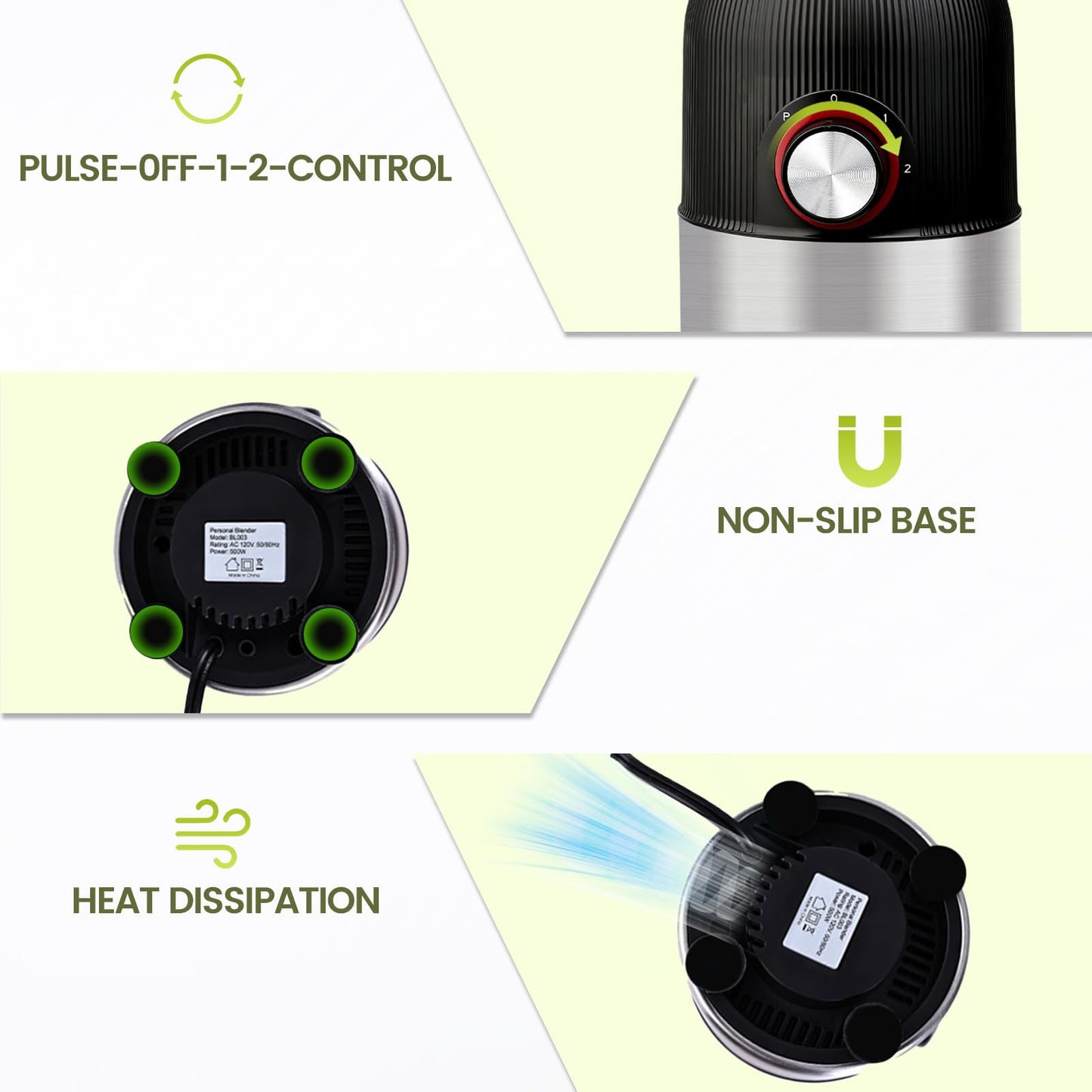 YAHHU Smoothie Blender,1000W Max Blenders for Shakes and Smoothies in Kitchen, With Two Portable Bottle and Spout Lids(1 * 27oz&1 * 6.7oz),Coffee Grinder, 3 Modes Nutritional Recipe Blender,Black