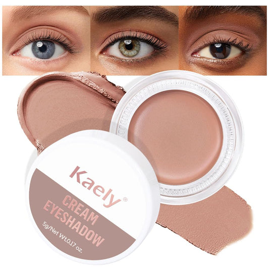 evpct Single Cream Eye Shadow Makeup Pallette Brightener, Nude Brown Matte Highly Pigmented Monochrome Mini Eyeshadow Palette, Natural, Waterproof, Blendable, sombras en crema para ojos R03