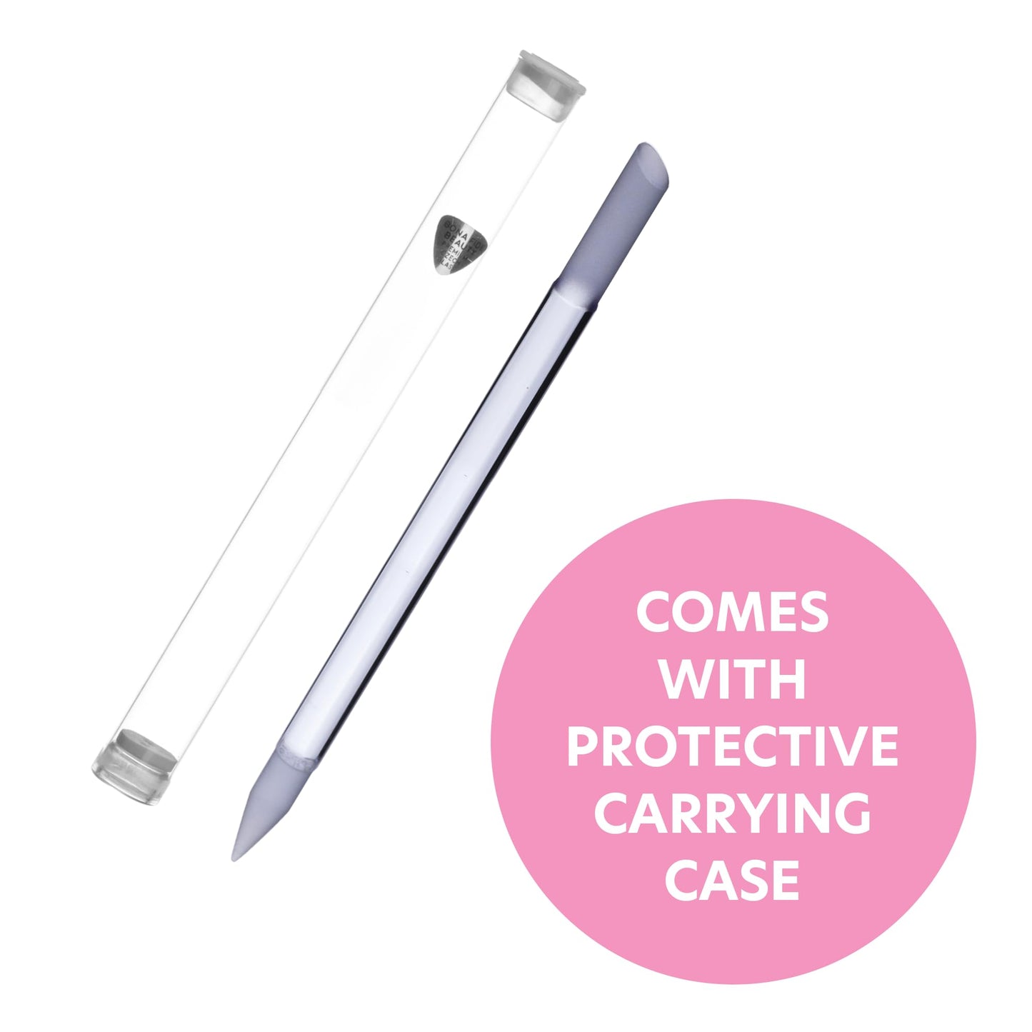 BONA FIDE BEAUTY Glass Cuticle Pusher, 1-Pieces Blue Gentle Czech Manicure Stick for Remover, Long-Lasting and Double-Sided Reusable Glass Stick