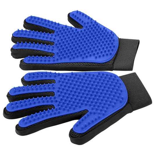 Generic Pet Grooming Gloves Cat Brushes for Gentle Shedding - Efficient Pets Hair Remover Mittens - Dog Washing Gloves for Long and Short Hair Dogs & Cats & Horses - 1 Pair (Blue)