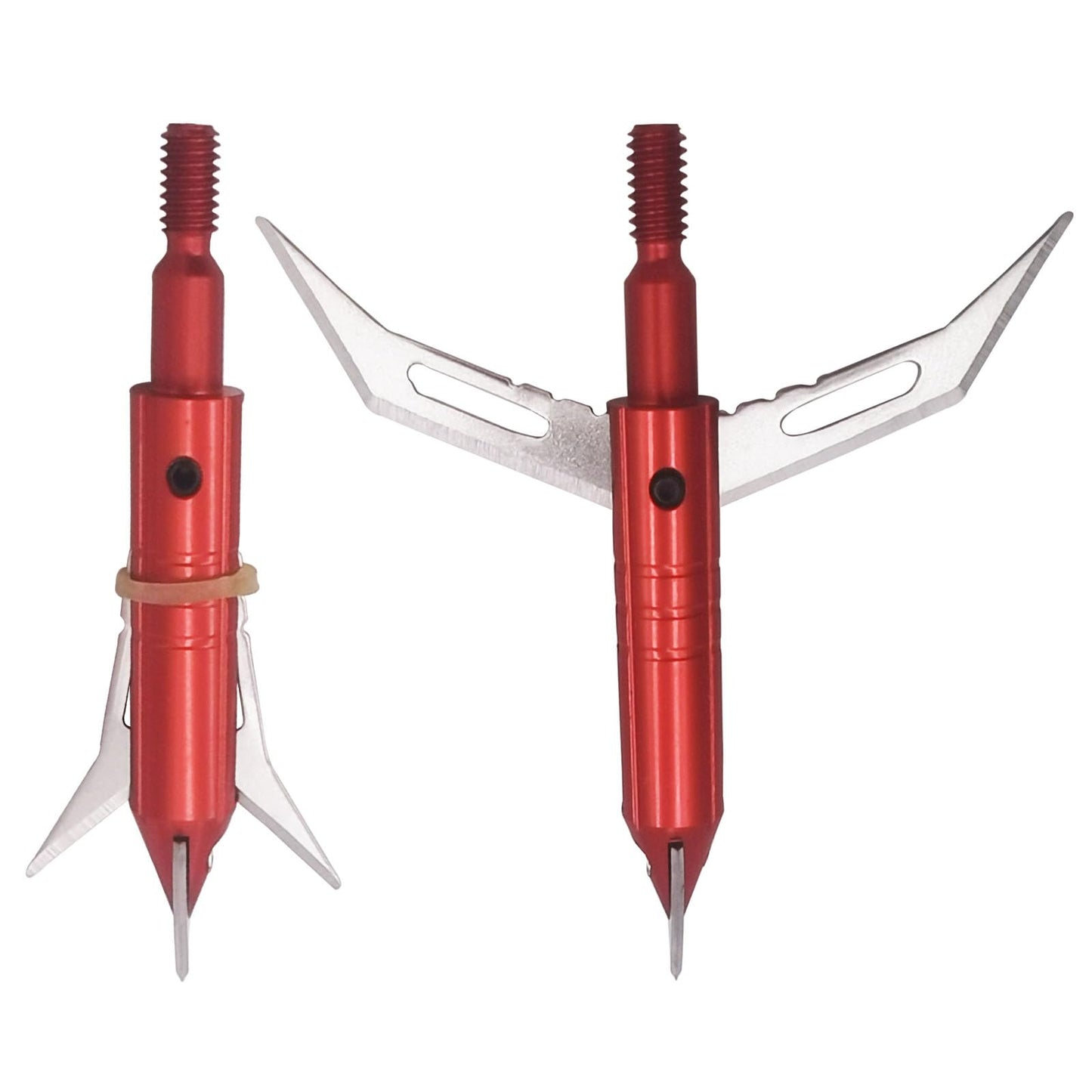 LeeMui Hunting Broadheads 100 Grain Stainless Steel Archery Broadheads Blades Grain Screw-in Arrow Heads Tips Compatible with Traditional Bows Archery Broad Crossbow Recurve