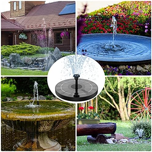 AISITIN 2.5W Solar Bird Bath Fountain, Solar Fountain for Bird Bath with 6 Nozzles, 6.7" Solar Powered Water Fountain for Garden, Ponds, Pool, Fish Tank, Outdoor and Aquarium, 2 Pack