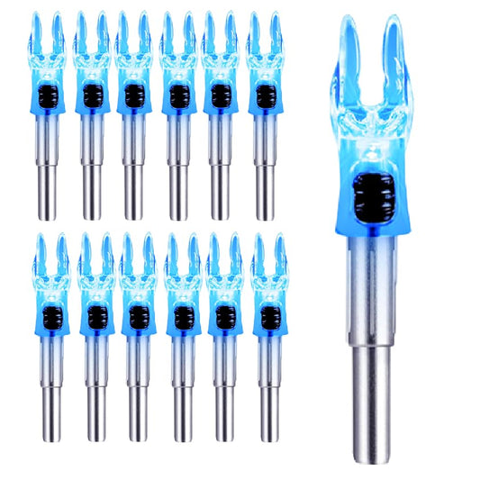 DEEPOWER S Lighted Nocks for Arrows .244/6.2mm 6/12 Pack Lighted Arrow Nocks for Archery Hunting (6, Blue)