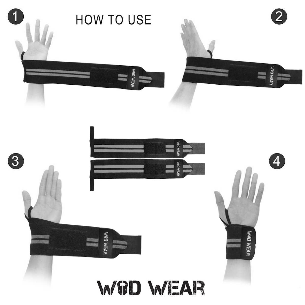 WOD Wear Wrist Wraps (Florescent Green - White Stripe)