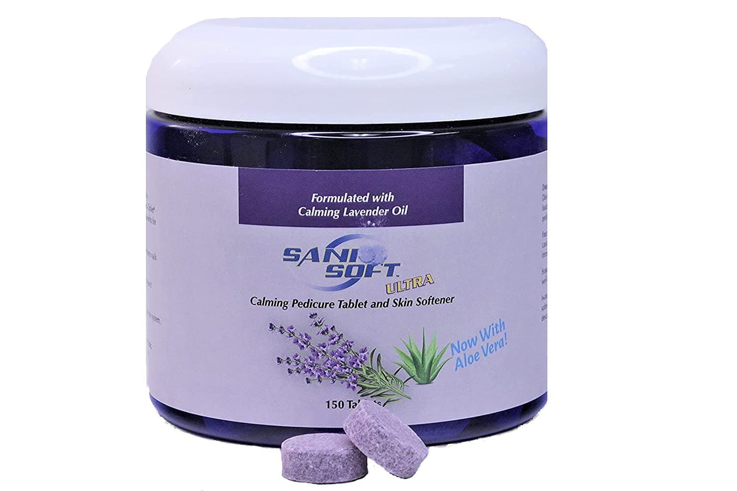 Sanicare - Pedicure Tablets for Foot Soaks, Whiten Nails, Softens Skin with Aloe Vera, All Natural, Vegan, 150 count (Lavender)
