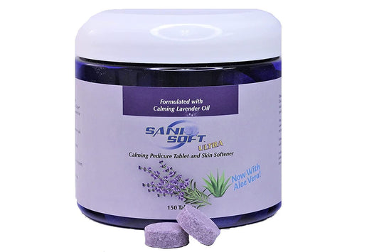 Sanicare - Pedicure Tablets for Foot Soaks, Whiten Nails, Softens Skin with Aloe Vera, All Natural, Vegan, 150 count (Lavender)