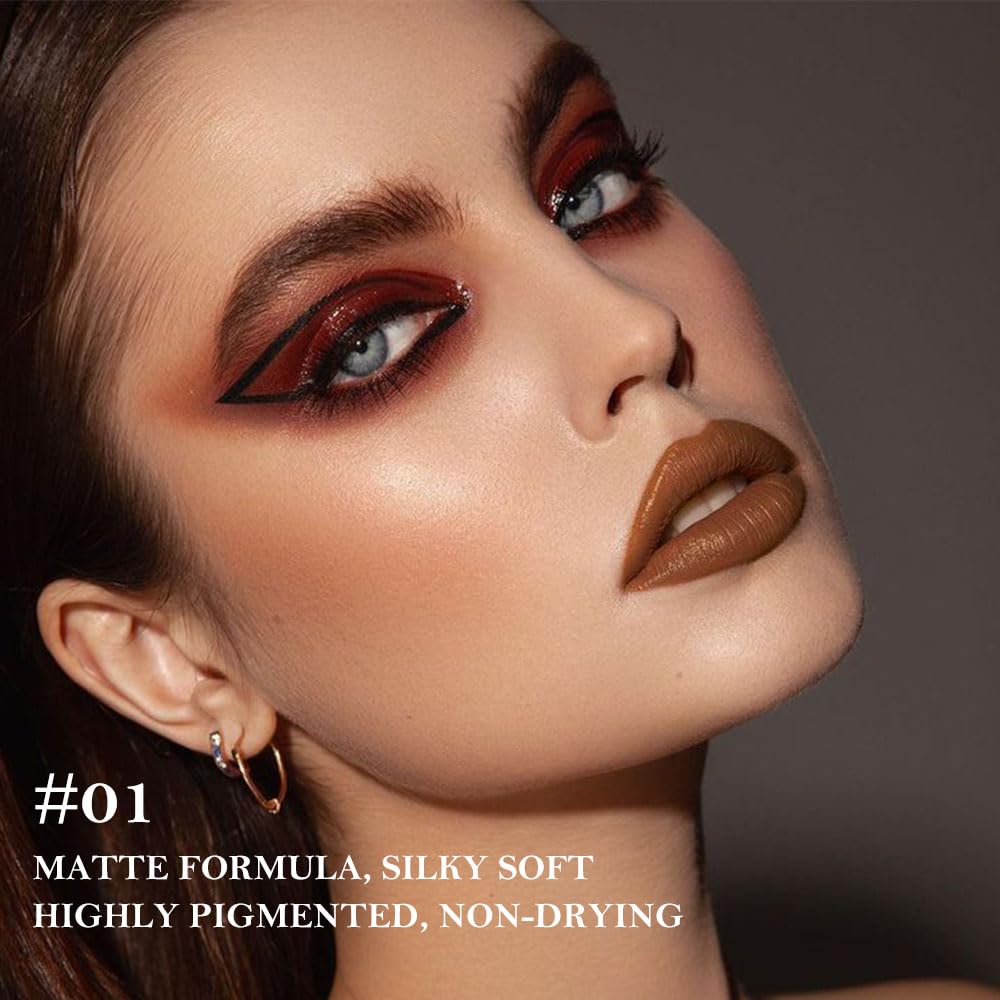 2-in-1 Gradient Lip Liner and Lipstick Lip Combo Set, Matte Lipstick Crayon Lip Liner pencil, High Pigmented Long Lasting Waterproof Smudge Proof Lip Liner (01#+03#+05#, 3 Count (Pack of 3))