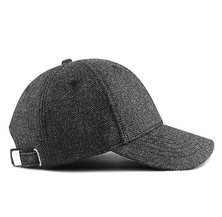 Oversize XXL Baseball Caps for Men Winter Wool Big Head Hats Large Head Hat Plus Size Cap Adjustable 22.5"-25.5" Grey