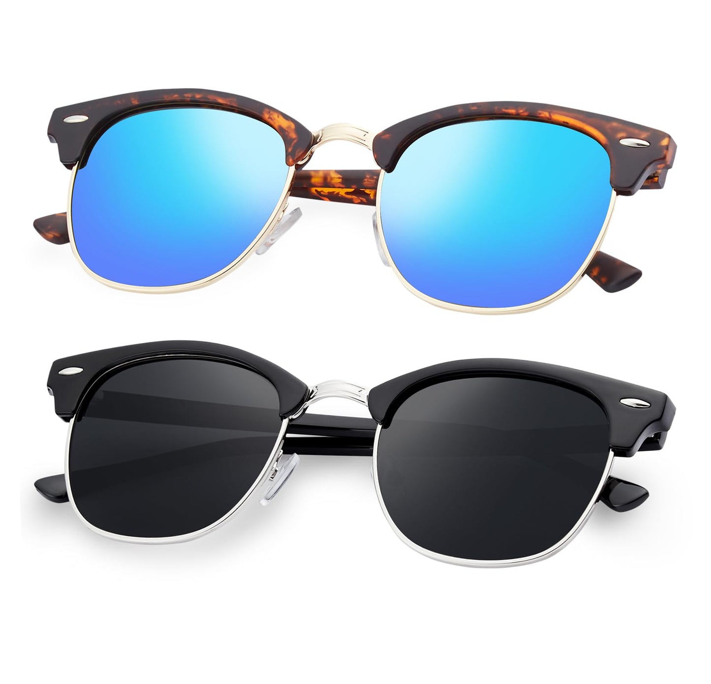 Reglaaly Sunglasses Men and Womens, Polarized Sunglasses for men with UV Blocking Semi-Rimless Frame for Driving & Hiking