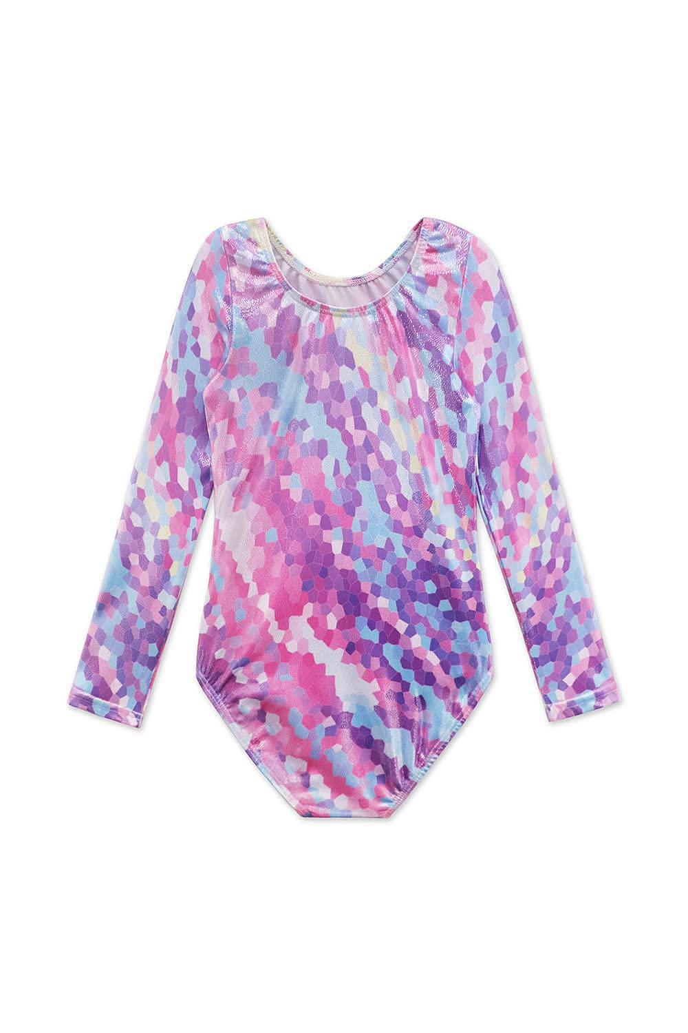 EQSJIU mosaic leotards gymnastics for girls long sleeve 4t 5t toddler outfits purple pinkish pink blue gold for fall winter spring sparkle