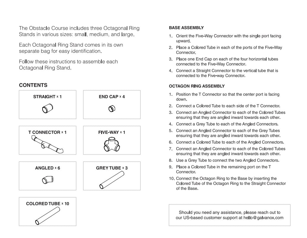 Galvanox Drone Obstacle Course Kit, Includes 3 Easy to Build Hoop Sizes, Perfect for Competition RC FPV Racing of drones or model aircraft. - Game Loop Gate Set