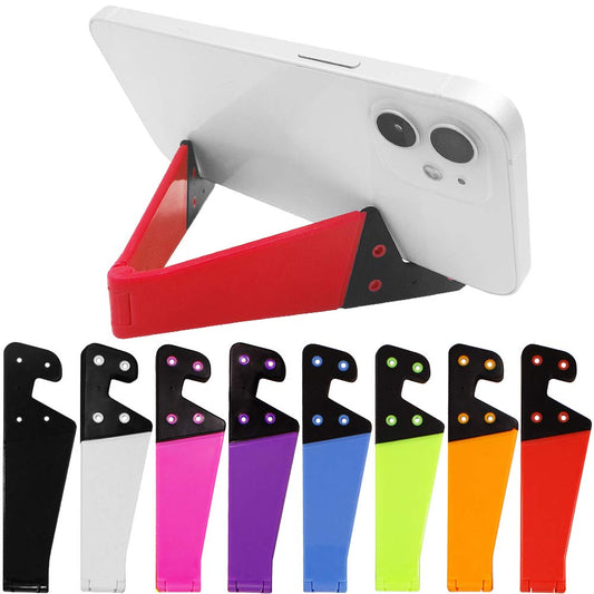 SourceTon 8 PCS Universal Pocket-Sized Colorful Portable Foldable V Model Mobile Phone Holder, Desktop Stand Mount Holder Cradle Compatible with iPads,Tablets,E-Readers,Cellphones, Kindles, Pack of 8