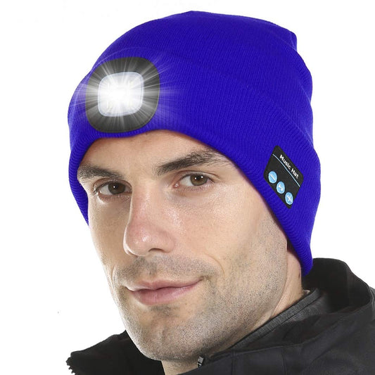 Tutuko Unisex Bluetooth Beanie Hat with Light, Built-in Speaker Mic, Headlamp Cap with Headphones, Tech Gift for Men Women…