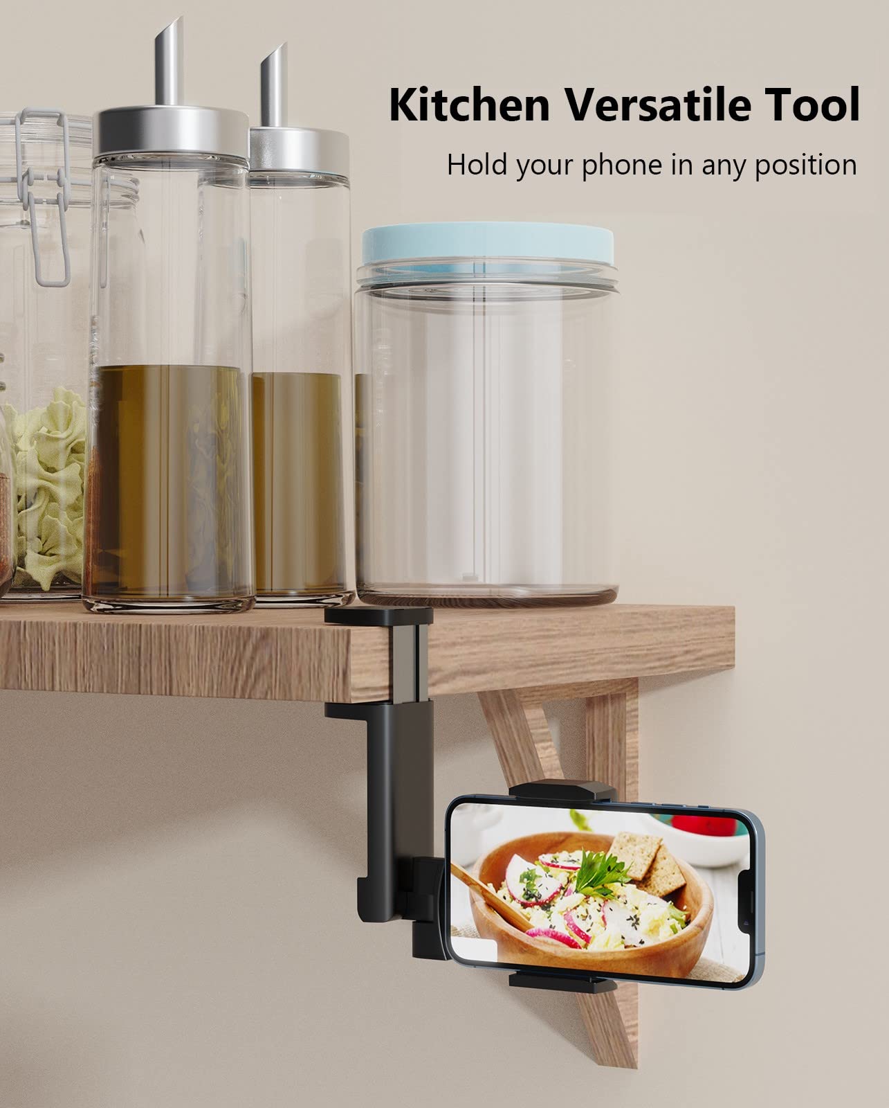 MiiKARE Airplane Travel Essentials Phone Holder, Universal Handsfree Phone Mount for Flying with 360 Degree Rotation, Accessory for Airplane, Travel Must Haves Phone Stand for Desk, Tray Table