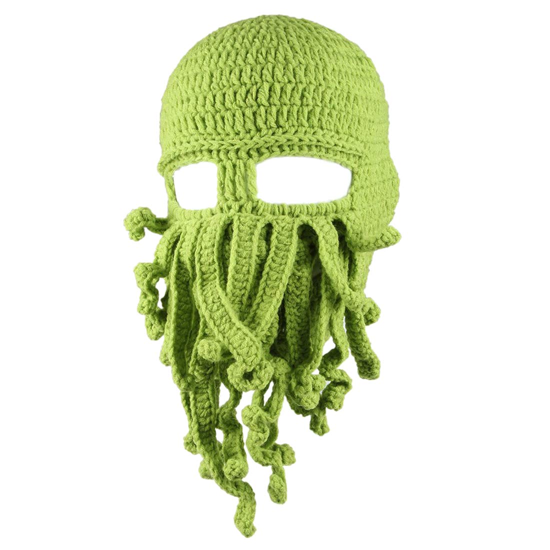 Kafeimali Men's Head Barbarian Vagabond Beanie Original Foldaway Beard Octopus Pirate Hats Bearded Caps (Green)