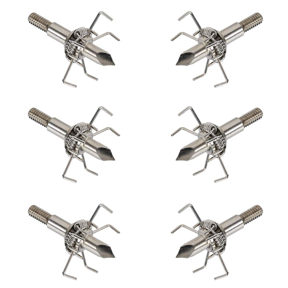 Huntcool Archery Judo Point Broadheads for Small Game Compound Bow Hunting Arrowheads 100Grain 4mm Steel Arrow Head Crossbow Points (AH-02C)