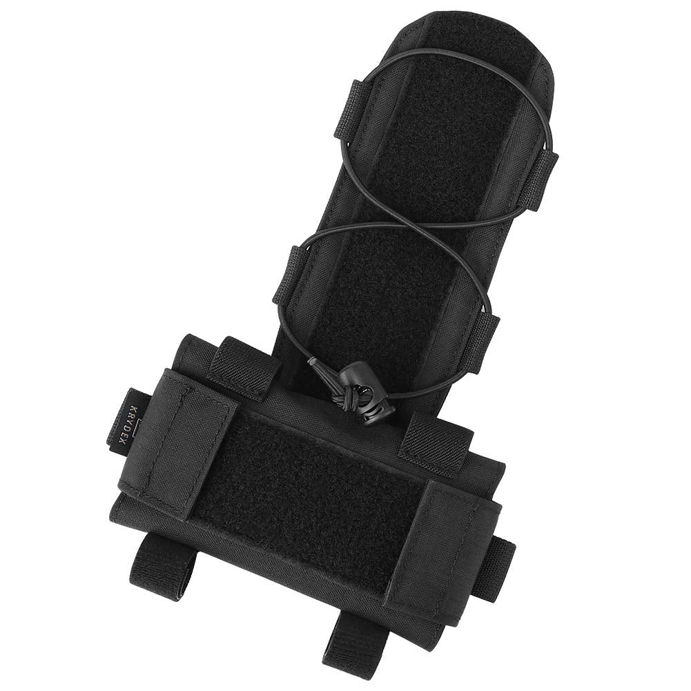 KRYDEX Tactical Helmet Battery Pouch Counterweight Pouch Helmet Battery Pack Balance Weight Bag with Hook&Loop for Tactical Helmet (Upgraded Pouch-BK)