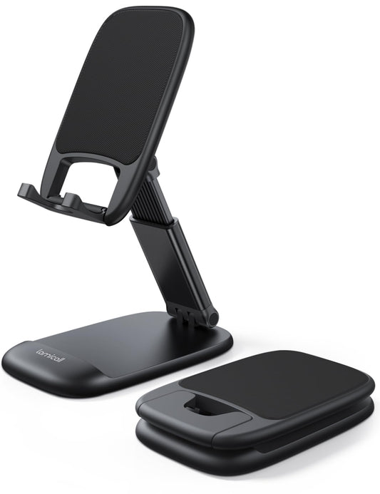 Lamicall Cell Phone Stand for Desk - [Height Adjustable] Foldable Mobile Phone Holder, Portable Stand for iPhone 16 15 14 13 12 11 Pro Max Plus, Galaxy S25 S24, All Cellphones, Office Accessories