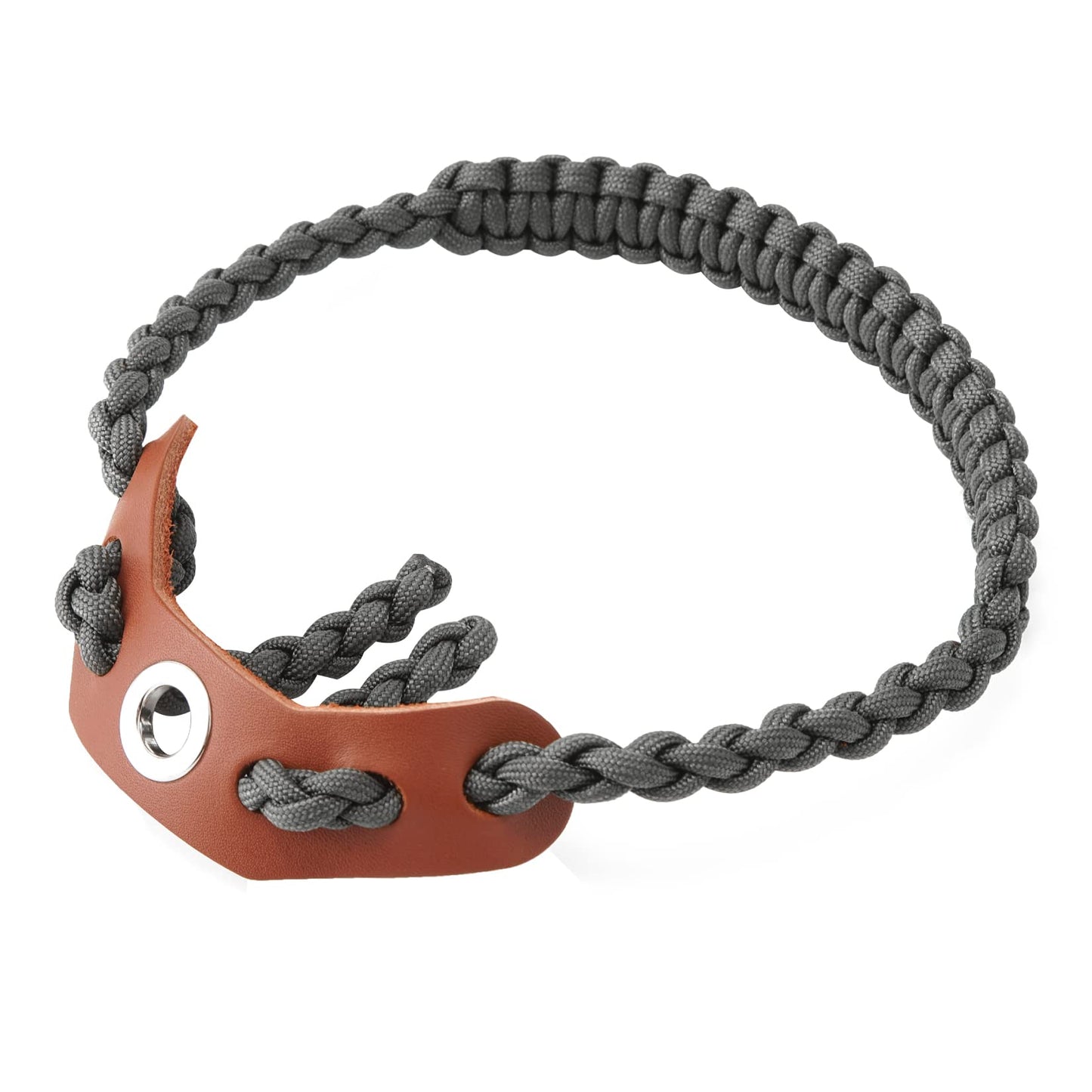 Elm Ray Archery Bow Wrist Sling 550 Paracord,Durable 100% Full Grain Leather with Strong Metal Grommet,Comfortable and Light,Fit Compound Bow Stabilizer & Recurve (Gray)