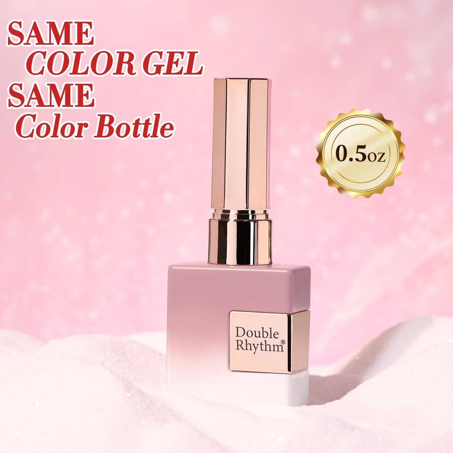 Double Rhythm 15ML Glass Cat Eye Gel Polish with Magnet Same Color Same Bottle Holographic Glitter Shimmer Salon Soak Off Magnetic Nail at Home (Rose Pink-MC1165)