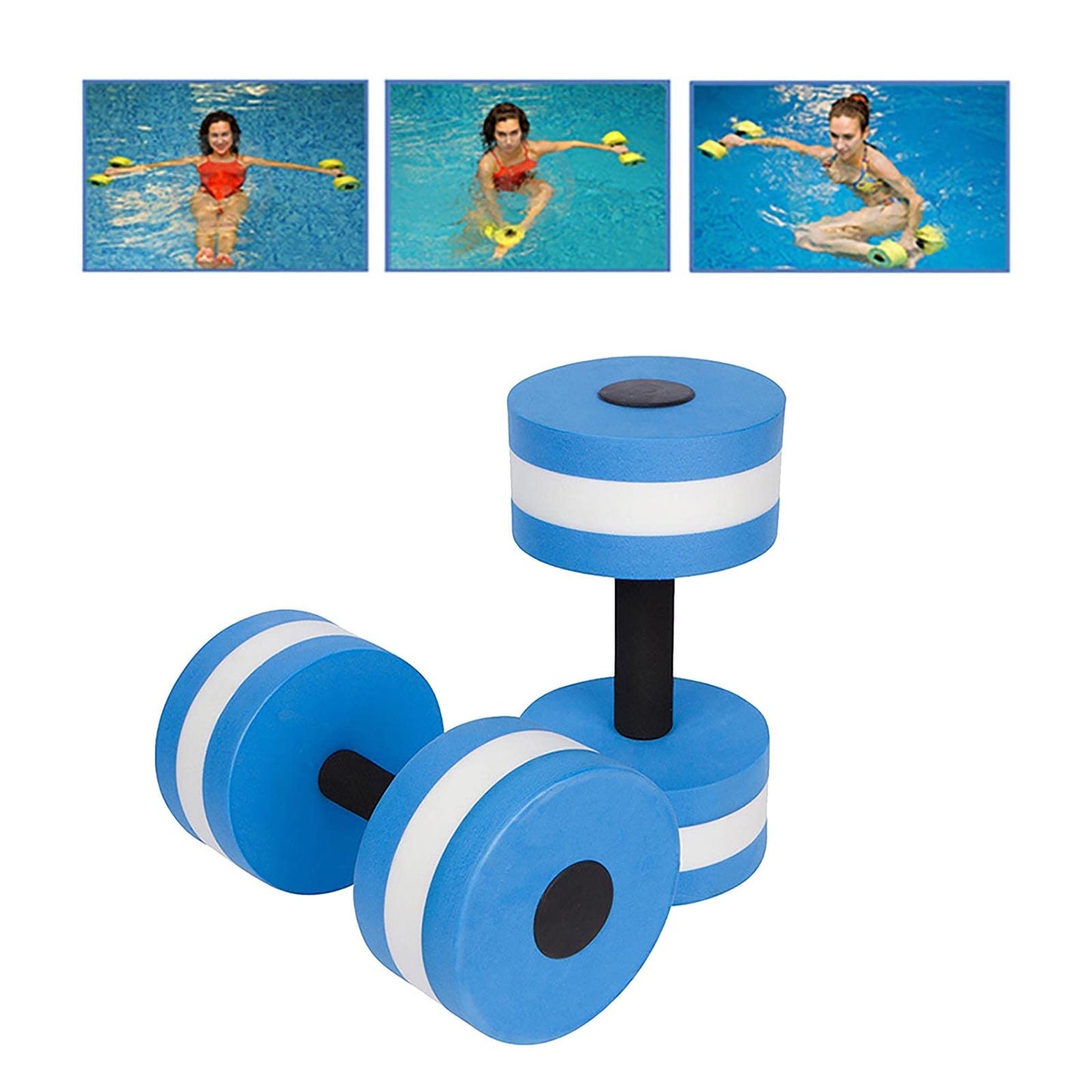 Lagukka Aquatic Dumbbell Set, 2PCS Water Dumbells Pool Resistance Water Fitness Equipment Foam Dumbbell Water Aerobics Fitness Equipment for Weight Loss Blue