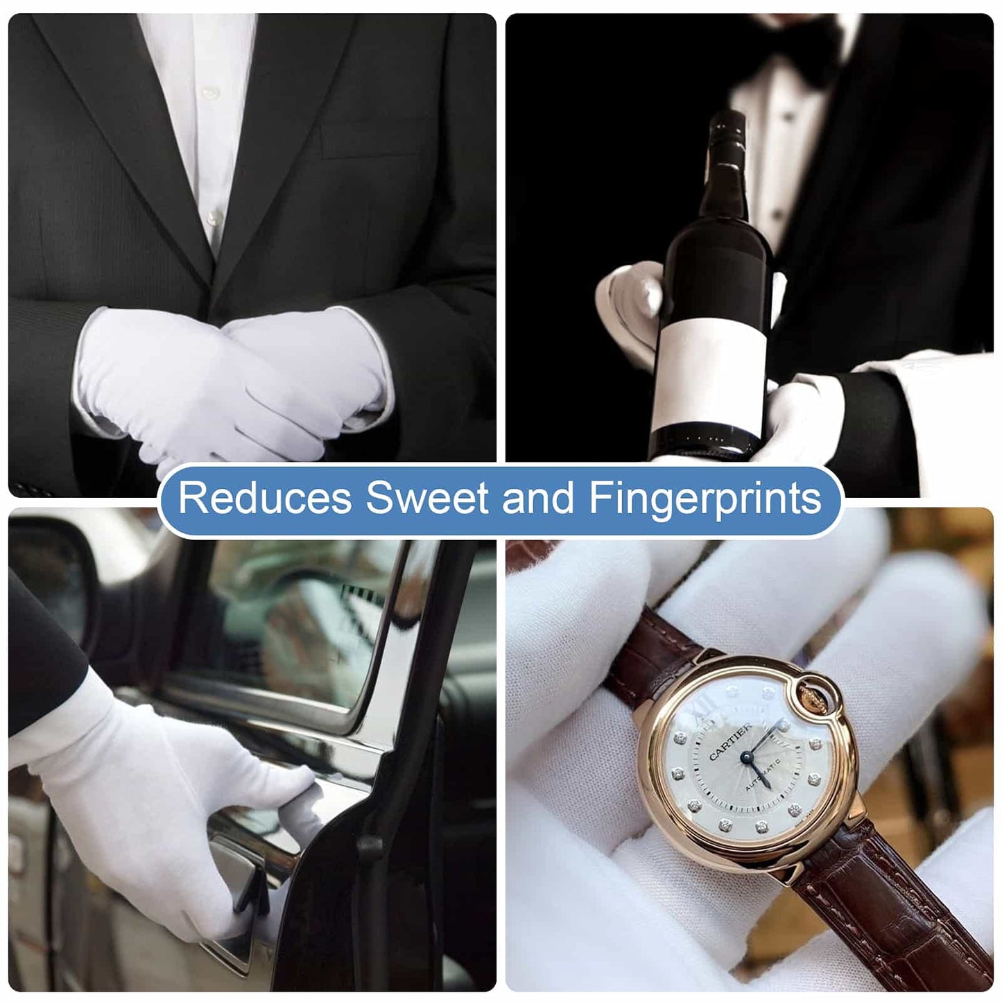 20 Pcs 100% Moisturizing Gloves for Dry Hands Overnight, Selizo 10 Pairs White Cotton Gloves for Women Eczema, Hand Moisturizer Sleeping Spa Gloves for Dry Hands Eczema