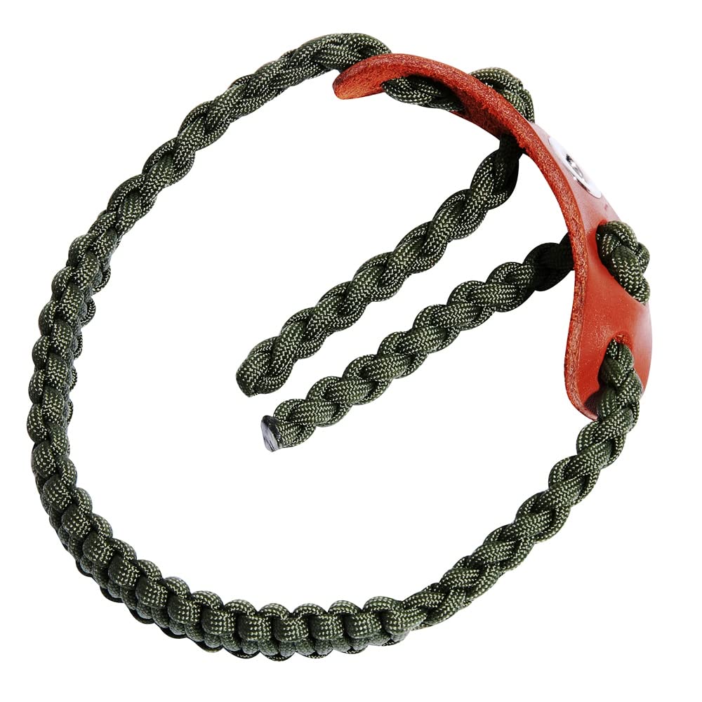 Elm Ray Archery Bow Wrist Sling 550 Paracord,Durable 100% Full Grain Leather with Strong Metal Grommet,Comfortable and Light,Fit Compound Bow Stabilizer & Recurve (Army Green)