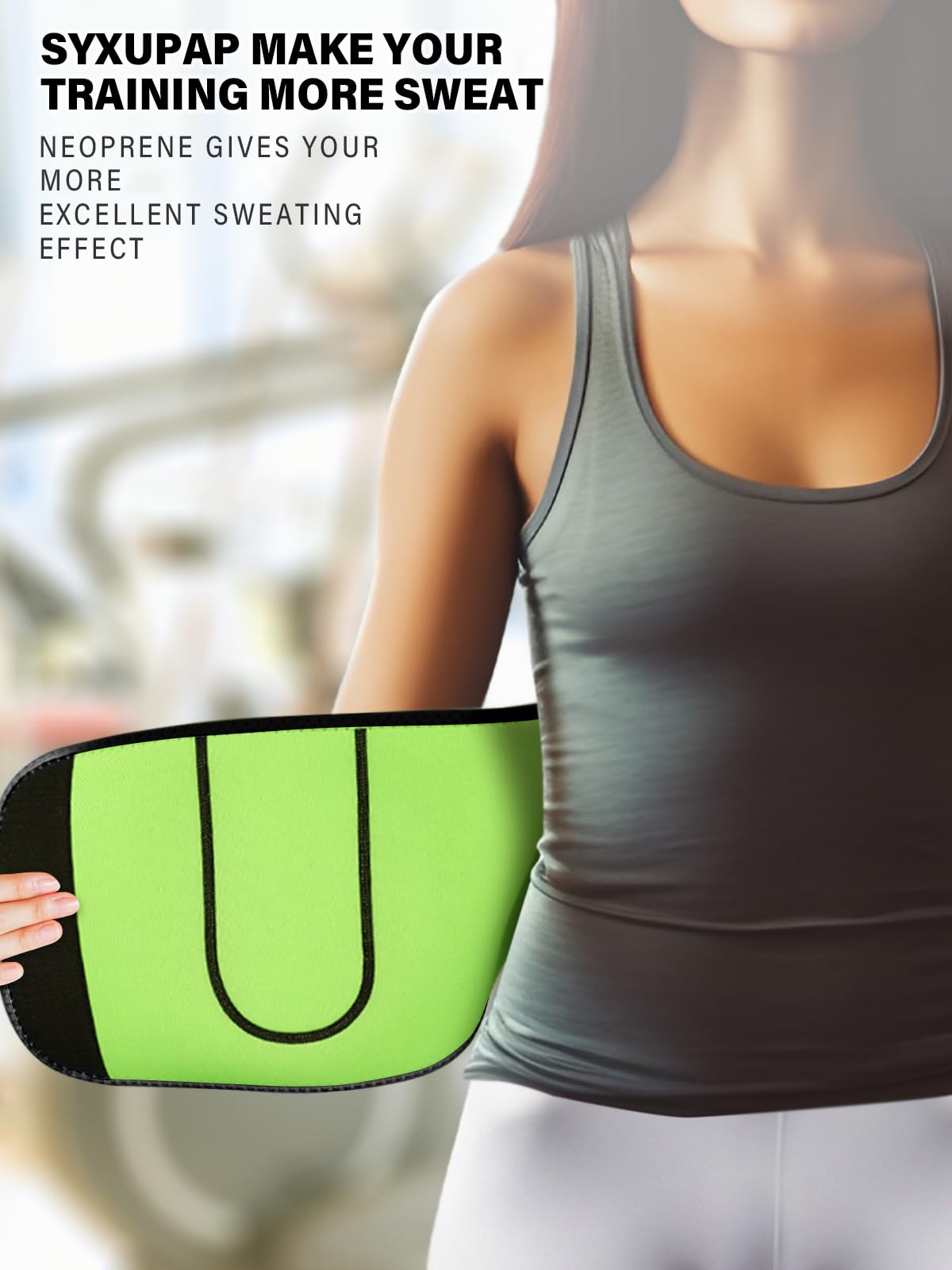 SYXUPAP Waist Trimmer for Women and Men,Waist Trainer for High-Intensity Training & Workouts, Size M Black new