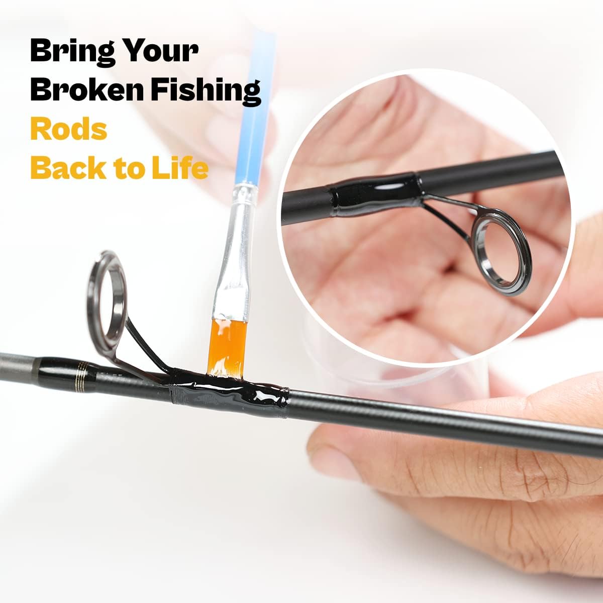 Fishing Rod Eyelet Repair Kit for Fishing Pole Eye Replacement with Rod Guides,Tips and Epoxy Glue