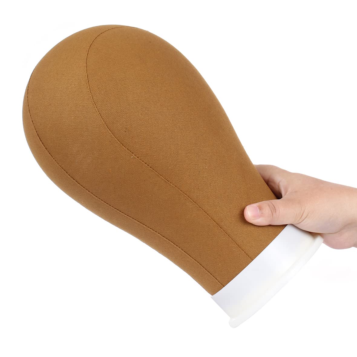 Leeven 21"-24" Canvas Block Head for Wig Poly Canvas Wig Head With Stand Brown Mannequin Head for Wig Styling Making Display Manikin Head With Wig Cap T-Pins C-needles C clamp Hair Clips 23 Inch