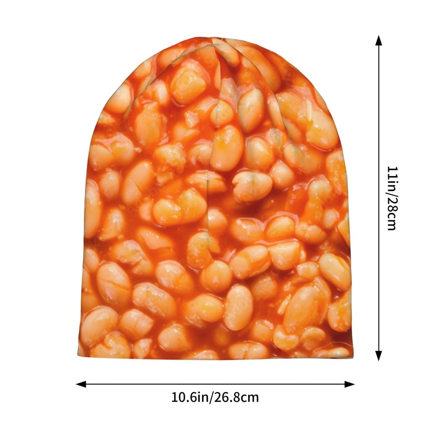 Funny Baked Bean Beanie Winter Hats Chemo Hat Cancer Headwear Knitted Hats Baggy Slouchy Skull Cap Nightcap for Men Women