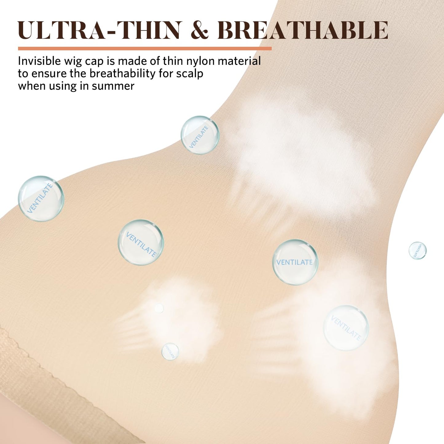 MORGLES 20 Pcs Wig Cap Beige, Stretchy Nylon Wig Caps for Women