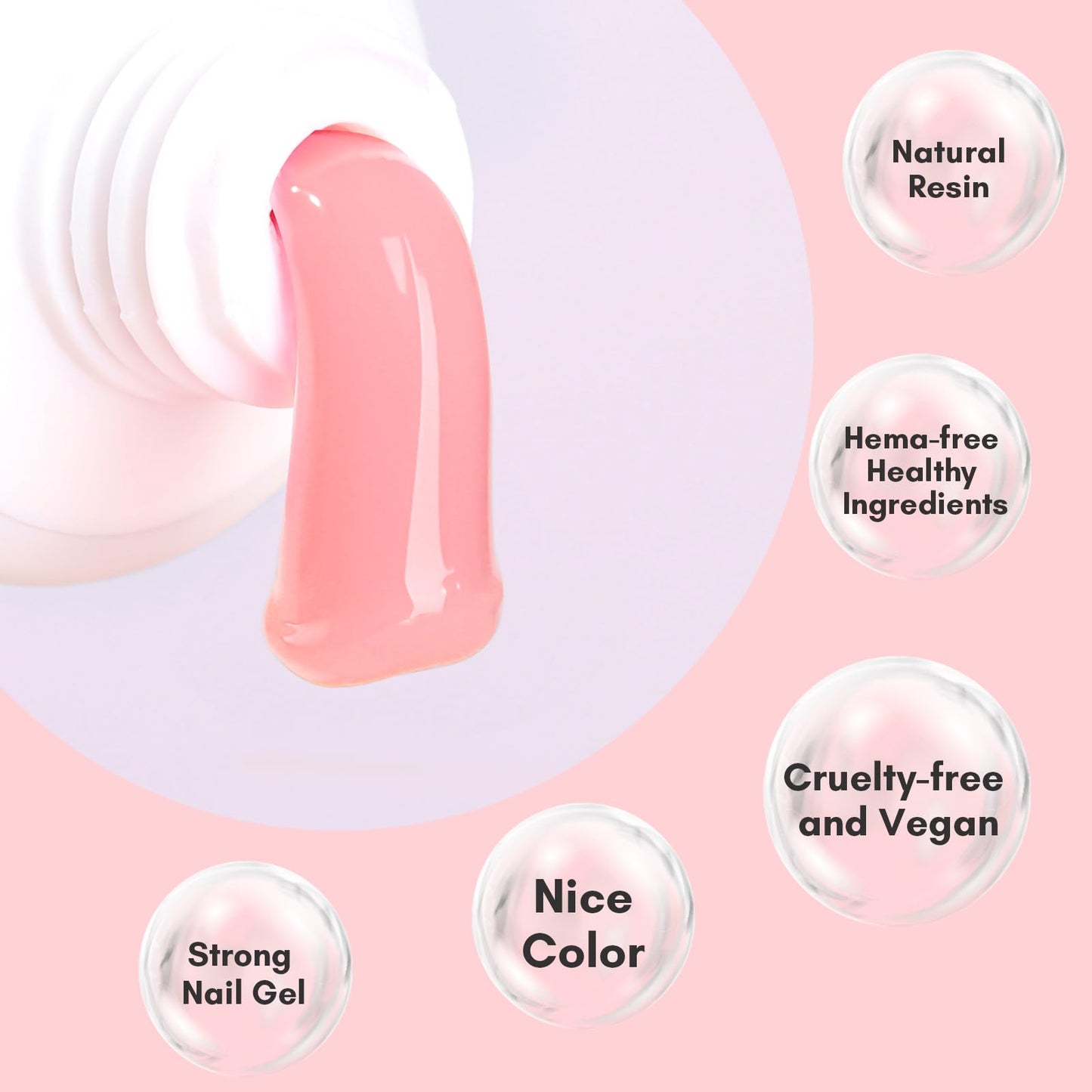Makartt Poly Nail Gel：Builder for Extension and Strengthener, Tender Nude Pink, 50 ML, Strong and Half Solid Texture, Long-Lasting and Easy to Use Manicure Supplies-Peachy