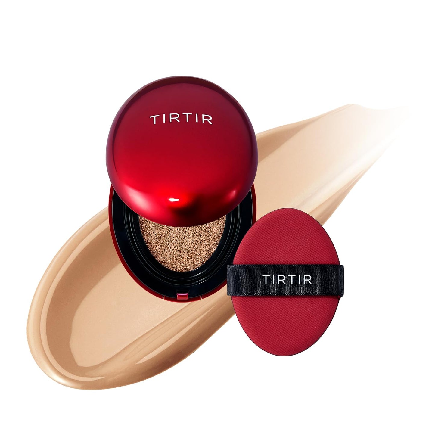[*Mini Size*] TIRTIR Mask Fit Red Cushion Foundation | Full coverage, Weightless, Skin fit, Satin Glow Finish, Korean Makeup Cushion Foundation (#33N Macchiato, 0.15 Fl Oz)