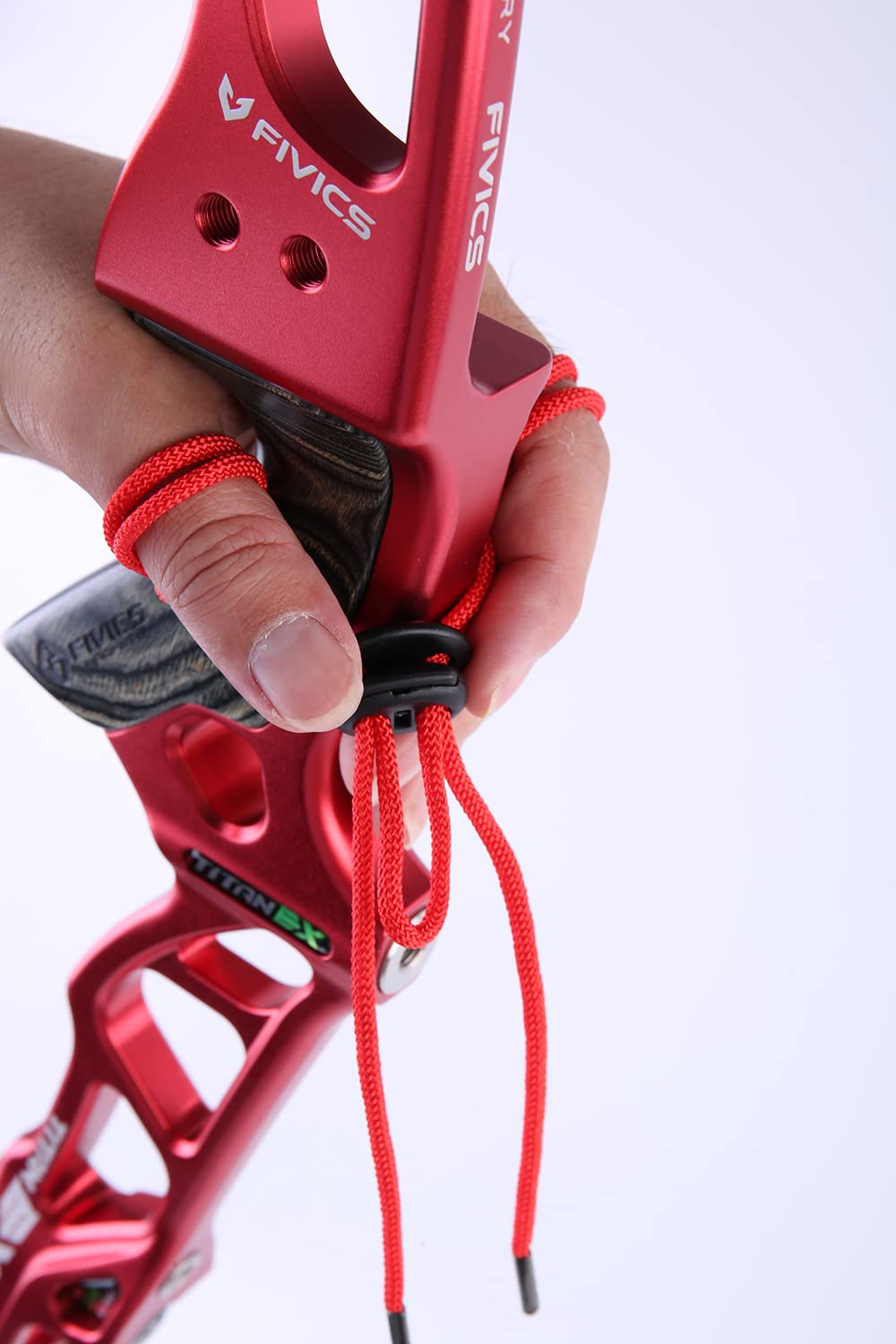 BICASTER Archery Finger Sling Adjustable Handmade for Recurve Bow (Red) -1pc