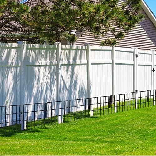 22 Pack Animal Barrier Fences, 1.5" Gap No Digging Garden Fence Panels, Metals Black Deterrent Fence for Dogs Rabbits, Decorative Fence for Outdoor Landscape Patio Total 22 ft(L)×16 in(H)