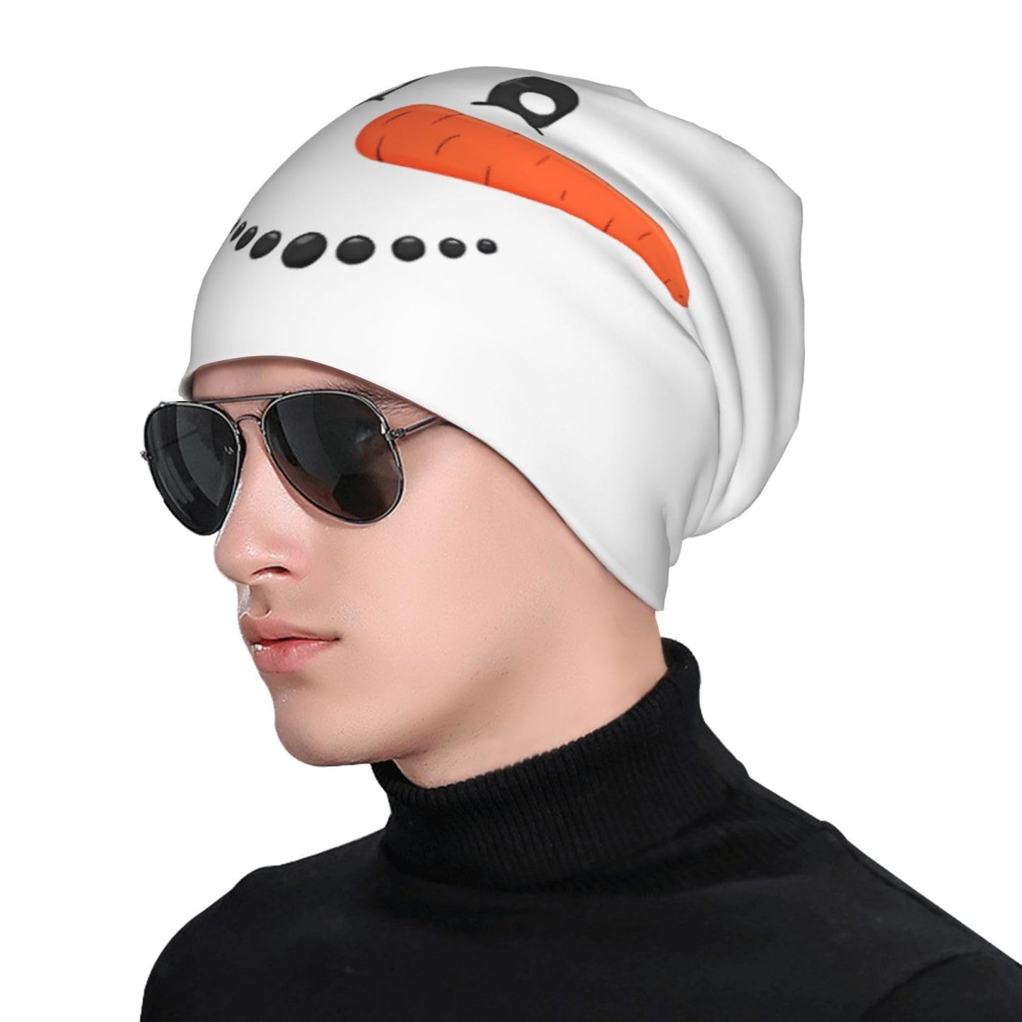 Christmas Theme Beanie Hats Snowflake Knitted Hats Slouchy Elastic Skull Cap for Women Men