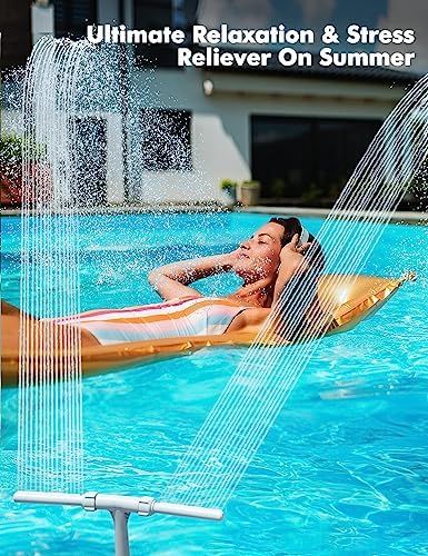 [Patent Pending] POOLHACKER 2025 Upgrade Pool Fountain - Dual Spray Water Fountains for Above Ground/Inground Pools, 2-in-1 Adjustable Waterfall Pool Sprinkler Fountain (for in-tex & for Best-Way)