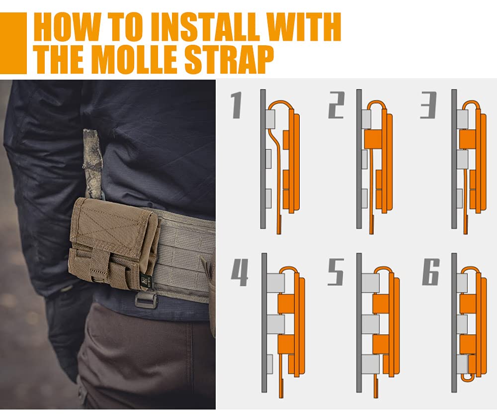 KRYDEX Molle Dump Pouch Roll-Up Drawstring Magazine Utility Pouch Folding Dump Bag (CB)