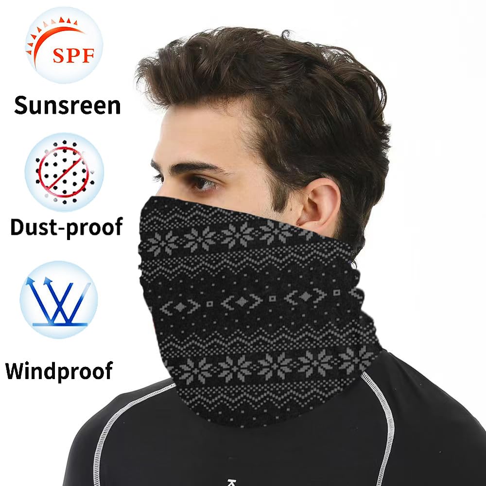 Neck Gaiter Mask Face Scarf Bandana Tube Cover Headwear Balaclava Headband Headwrap for Men and Women