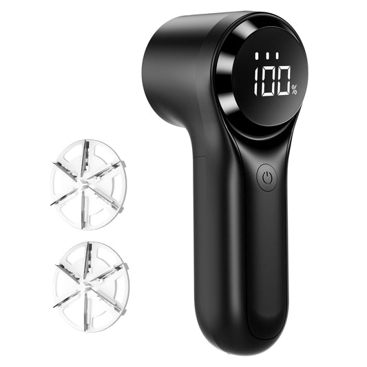 Buywoo Fabric Shaver, Electric Lint Remover, Rechargeable Lint Shaver, Household Essentials for Clothes, Upholstery, Furniture, Sweater Defuzzer to Remove Pilling, Battery Operated, Black