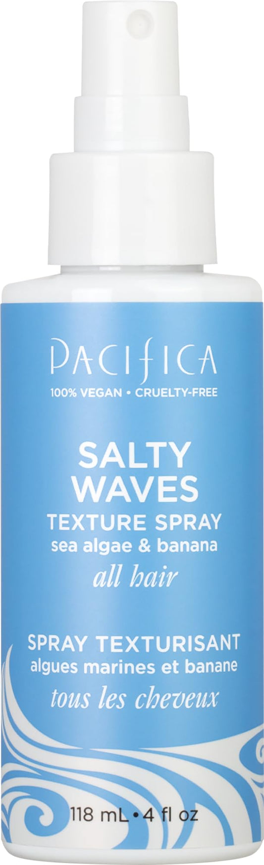 Pacifica Beauty, Salty Waves Texture Sea Salt Spray for Hair, Beachy Waves, Wavy Hair Products, Hydrating, Banana Scent, Curl Enhancing, Paraben Free, Sulfate Free, Vegan & Cruelty Free