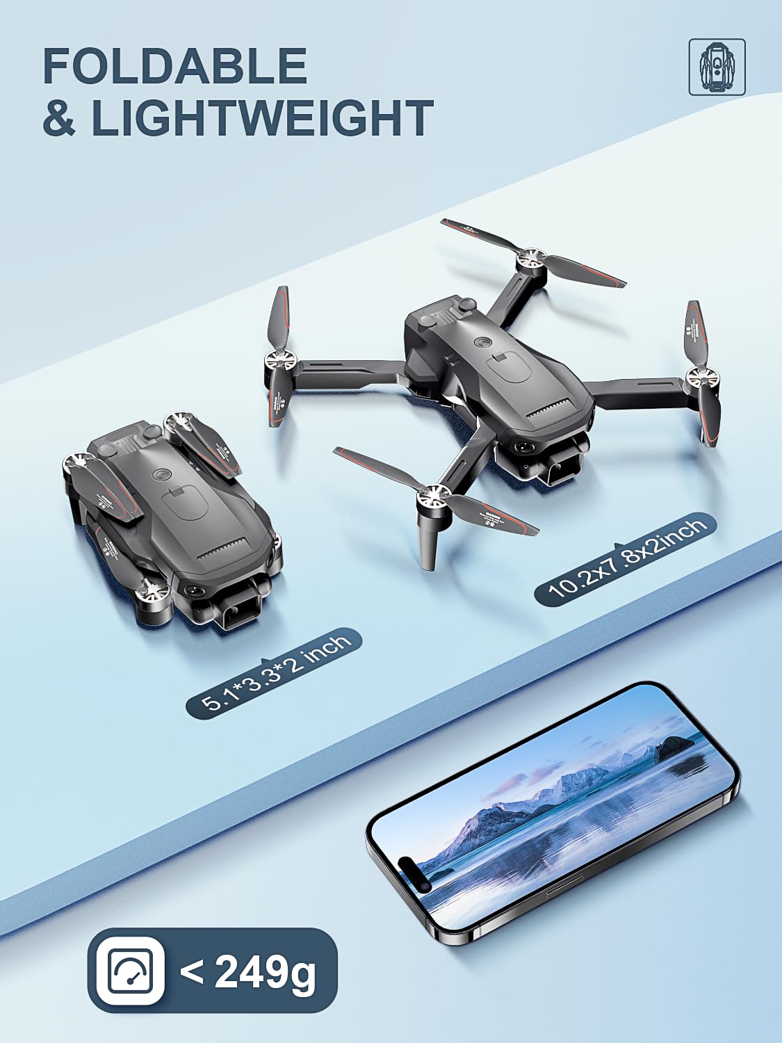 Foldable Brushless Drone with 4K HD Camera for Adults, RC Quadcopter, 30 Minutes Flight Time, One Key Take Off/Land,Altitude Hold,360° Flip with Carry Bag for beginners