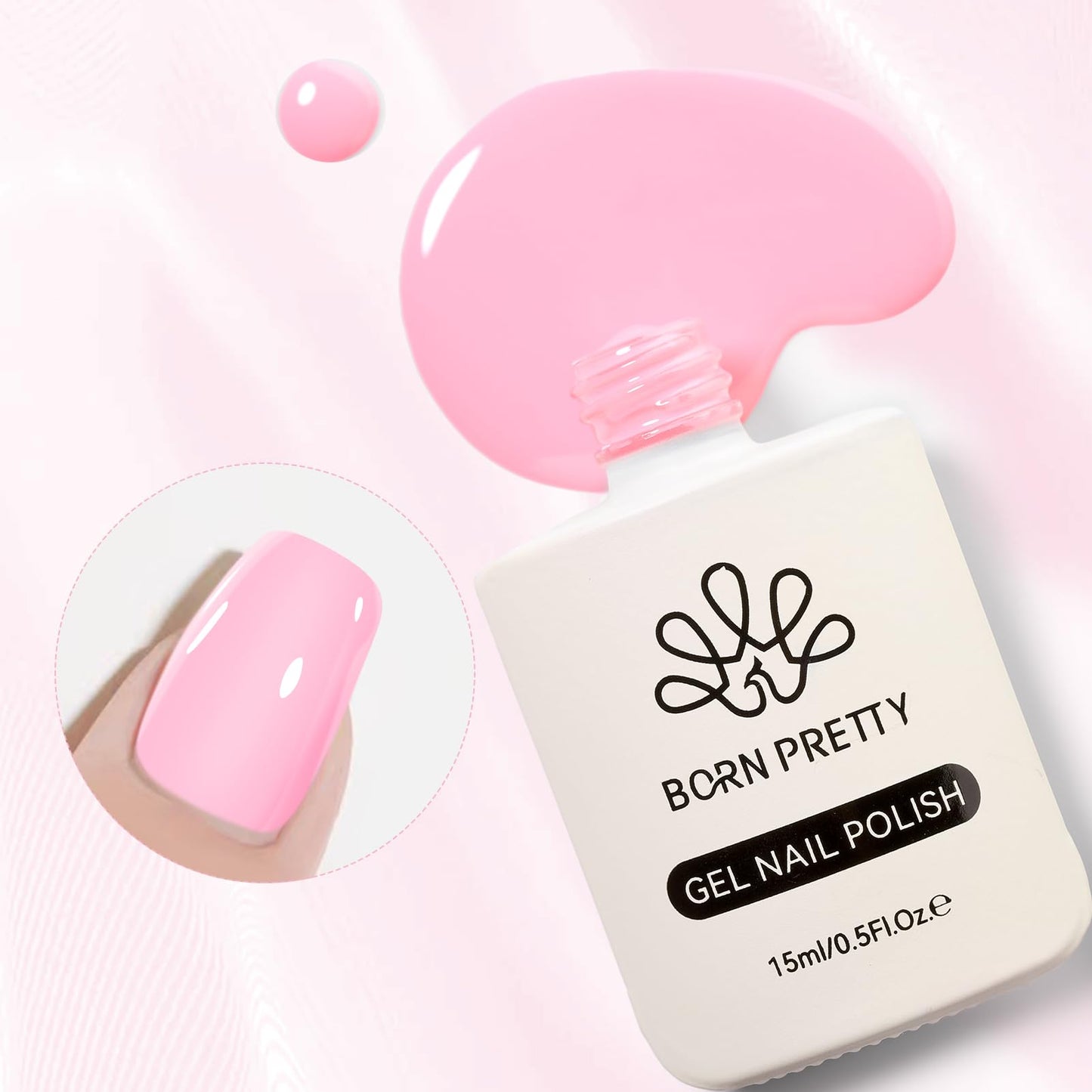 Born Pretty Pink Gel Nail Polish Valentine's Day Gift Pink Heart Color Gel Polish Nail Art Design Manicure Salon DIY Home 15ml