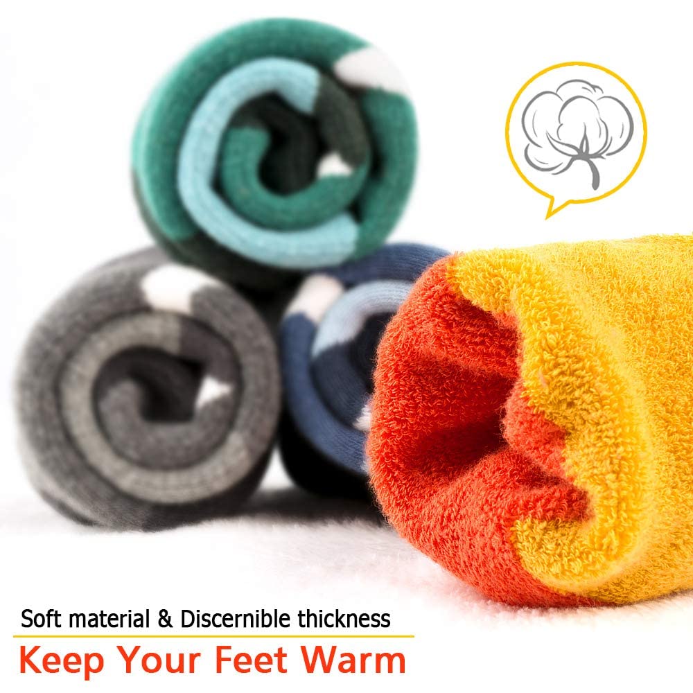 FanNicoo 2 Pack Kids Ski Socks OTC Warm Soft Non-Slip Cuff Winter Skiing Outdoor for Girls Boys(Gray+Orange), Small