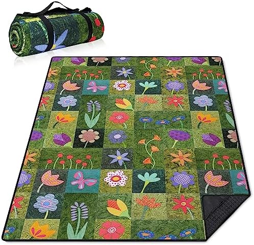 Extra Large Picnic Blankets Waterproof Foldable (60 "x 80") Beach Blanket Waterproof Sandproof,3-Layer Thicking Mat Outdoor Packable Camping Blanket